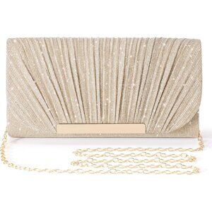 Gold Sequin Evening Clutch - Elegant 8.66x4.72 in Purse for Weddings & Parties